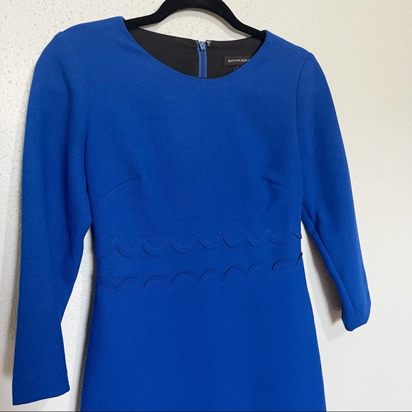 Banana Republic Scalloped Dress Royal Blue Size 0 - Picture 3 of 7